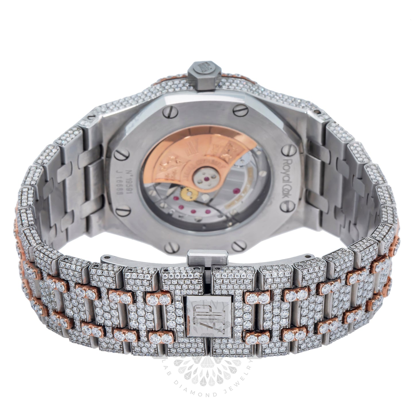 Handset Lab Diamond VVS 41MM Rose Gold Bust Down Luxury Two-Tone Watch