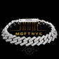 12MM Diamond Cuban Chain And Bracelet Set 18 CT