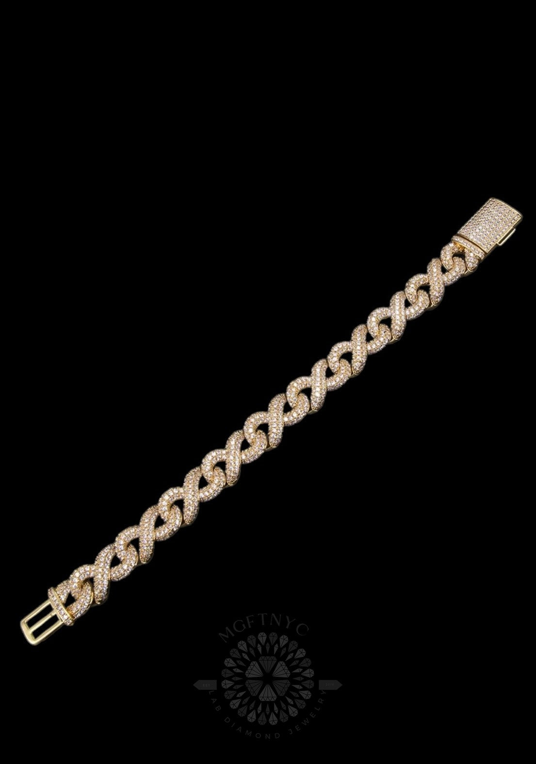12MM Pave Diamond Infinity Link Bracelet