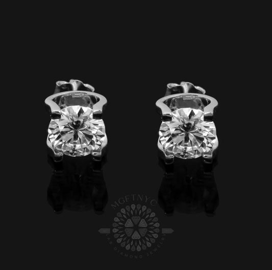 3CT Solitaire Pushback Earrings