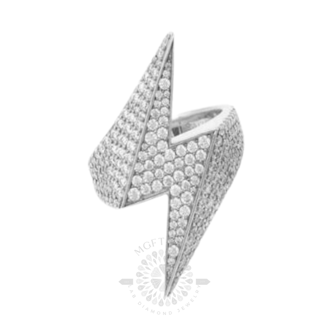 Round Diamond Lightning Bolt Ring MGFTNYC