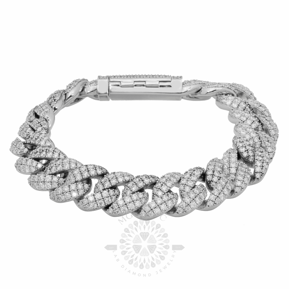 14MM Pave Diamond Cuban Link Bracelet
