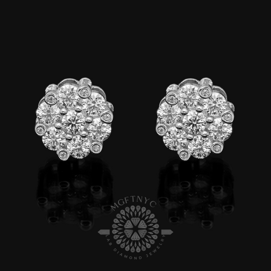 5MM Flower Set Diamond Earrings 12 CTW